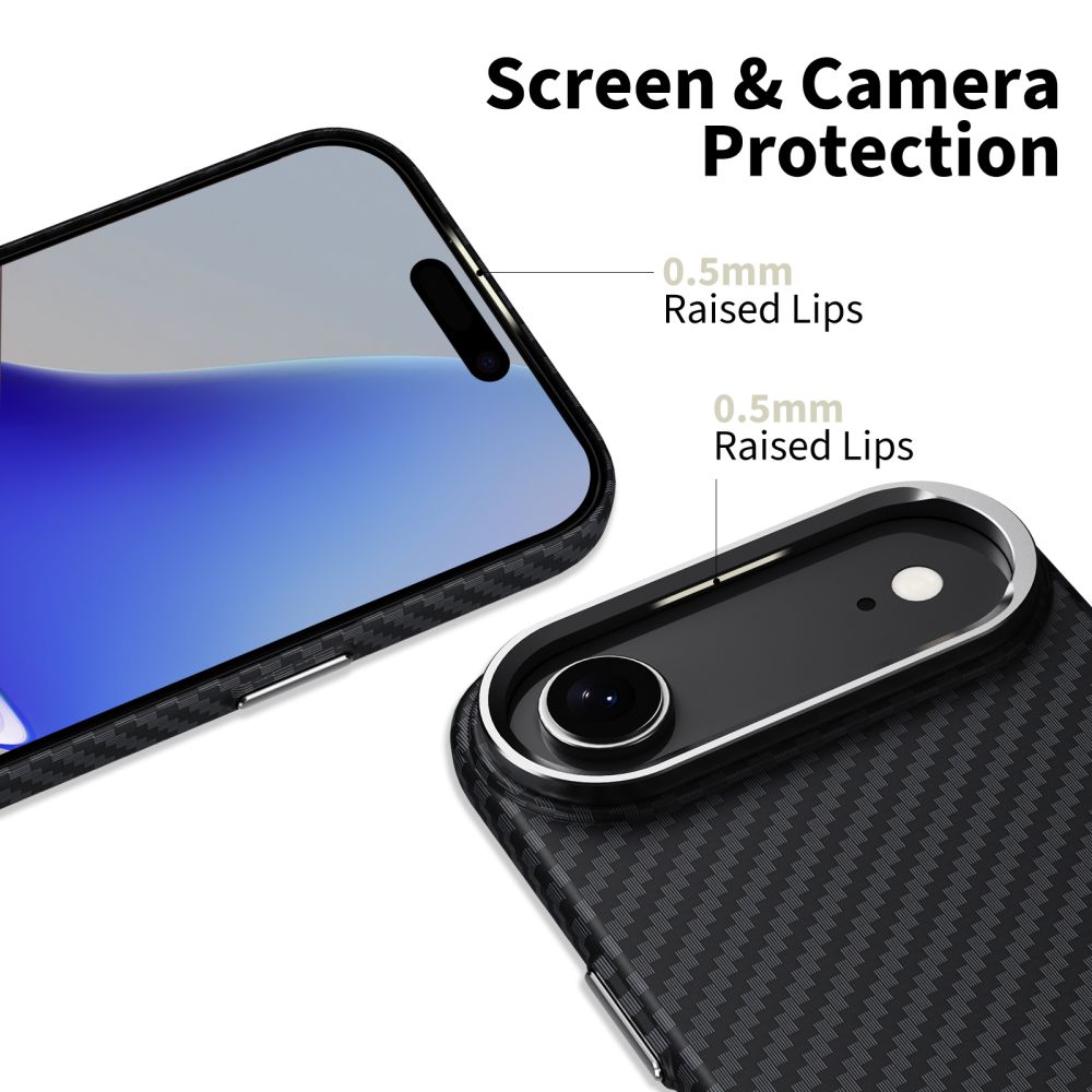 Tech-Protect Ion Carbon MagSafe Case for iPhone 17 Air - Black and Silvereng