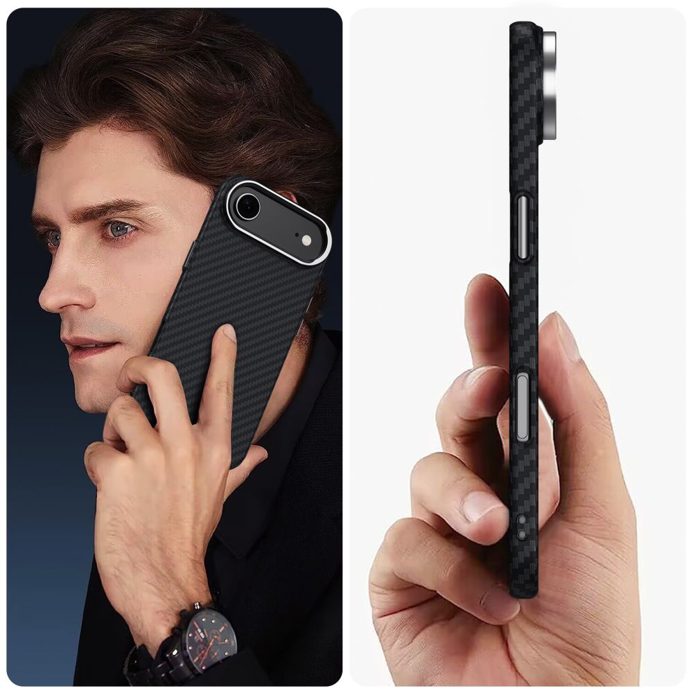 Tech-Protect Ion Carbon MagSafe Case for iPhone 17 Air - Black and Silvereng