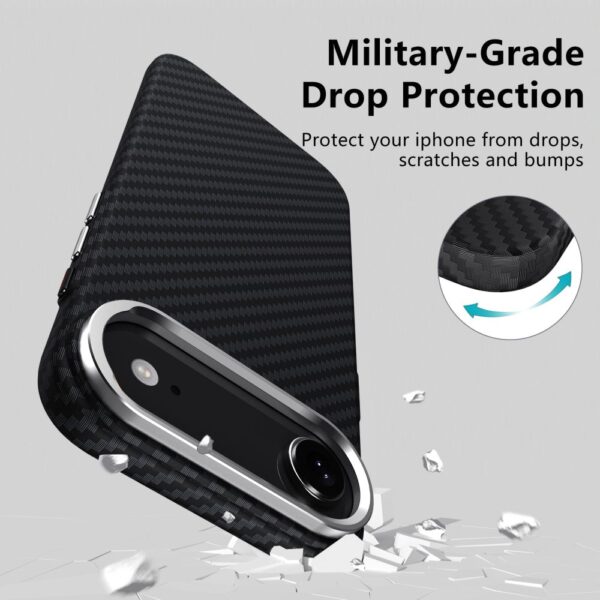 Tech-Protect Ion Carbon MagSafe Case for iPhone 17 Air - Black and Silvereng