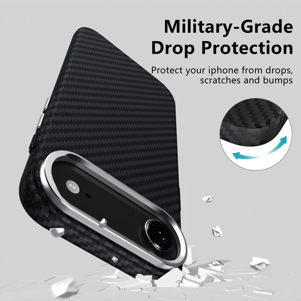 Tech-Protect Ion Carbon MagSafe Case for iPhone 17 Air - Black and Silvereng