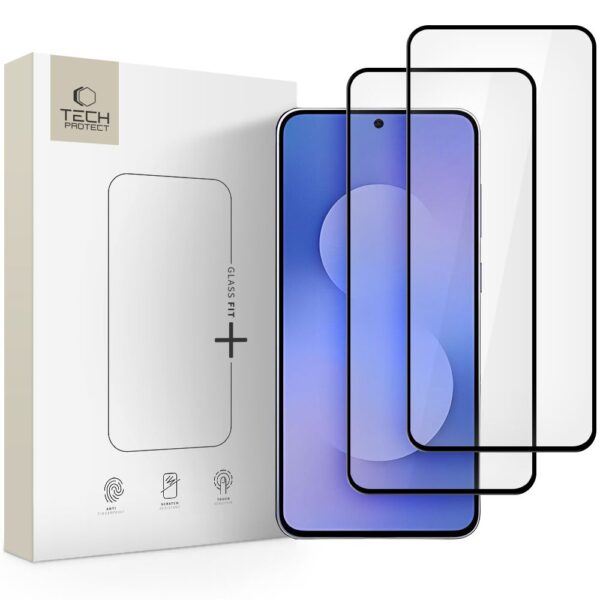 Tech-Protect Glass Fit+ 2-pack tempered glass for Samsung Galaxy S25 FE - blackeng