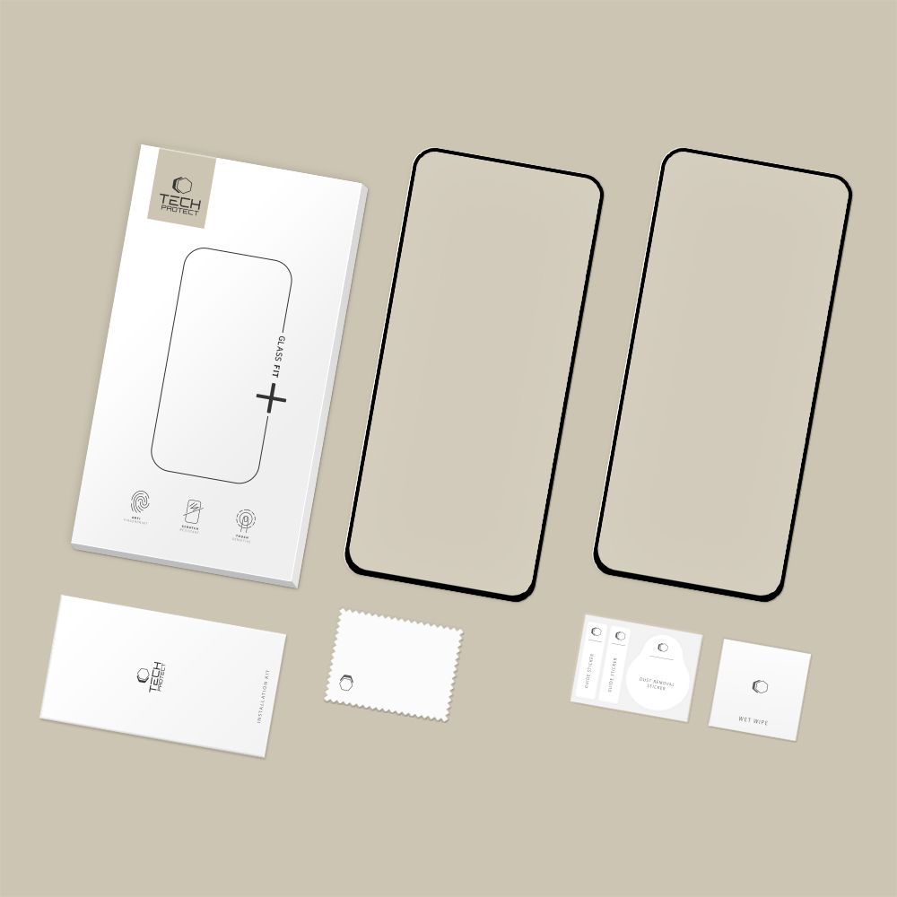 Tech-Protect Glass Fit+ 2-pack tempered glass for Samsung Galaxy S25 FE - blackeng