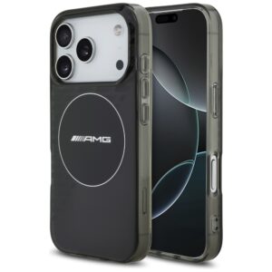 AMG Double Layer Transparent Smocked MagSafe Case for iPhone 17 Pro - Blackeng