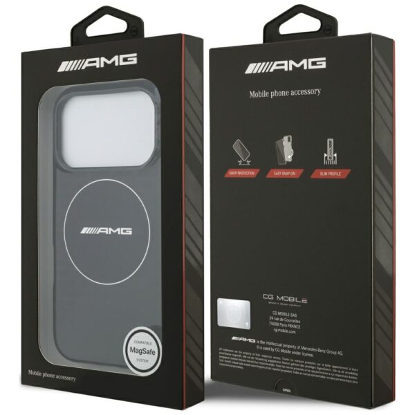 AMG Double Layer Transparent Smocked MagSafe Case for iPhone 17 Pro - Blackeng