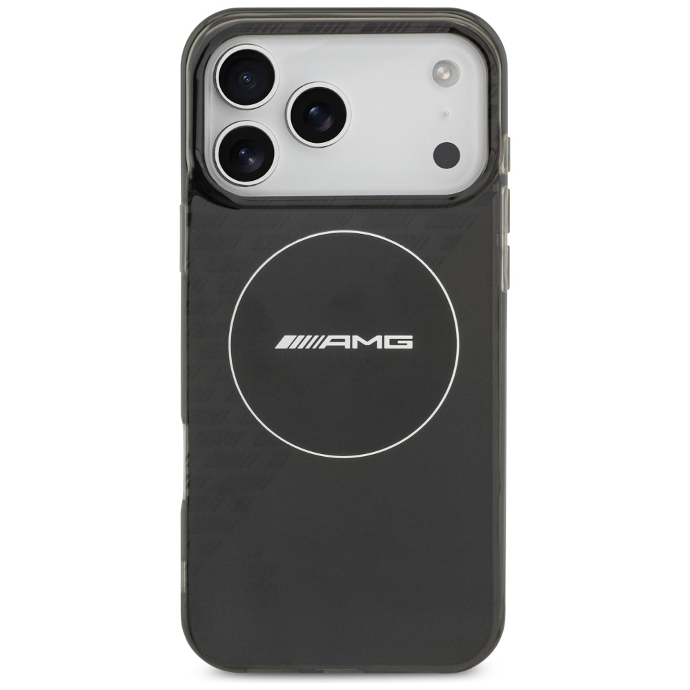 AMG Double Layer Transparent Smocked MagSafe Case for iPhone 17 Pro Max - Blackeng