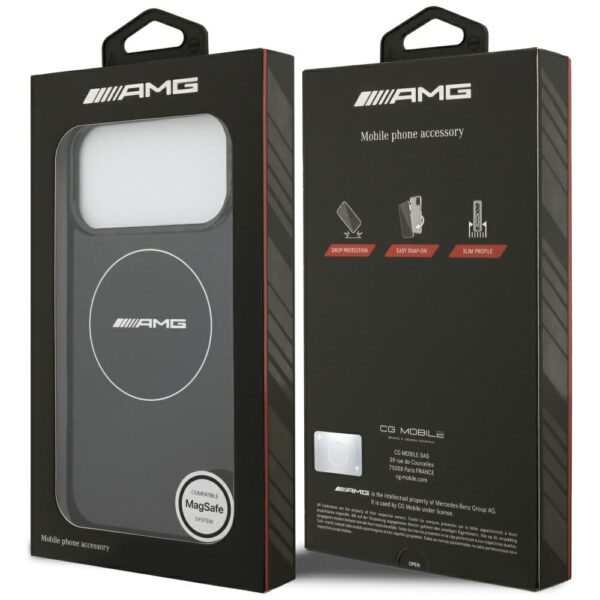 AMG Double Layer Transparent Smocked MagSafe Case for iPhone 17 Pro Max - Blackeng