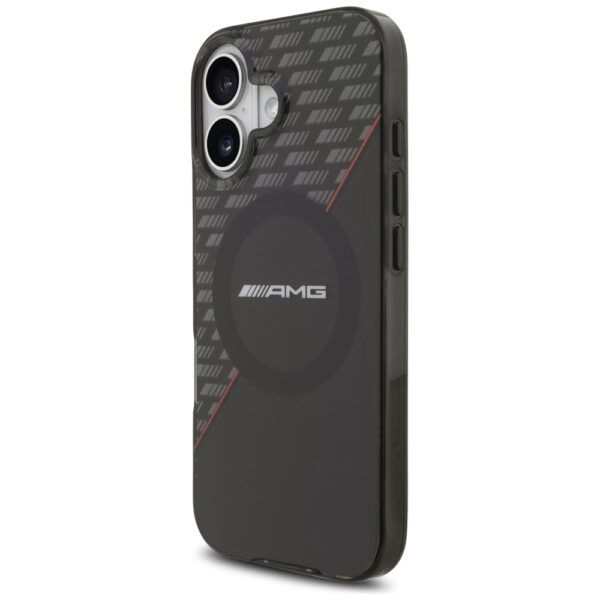 AMG Double Layer Transparent Rhombs MagSafe Case for iPhone 17 - Black and Redeng