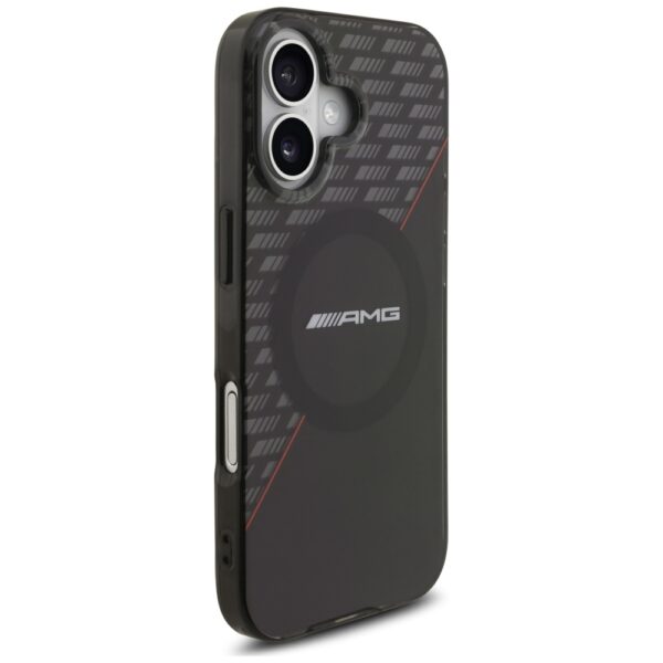 AMG Double Layer Transparent Rhombs MagSafe Case for iPhone 17 - Black and Redeng