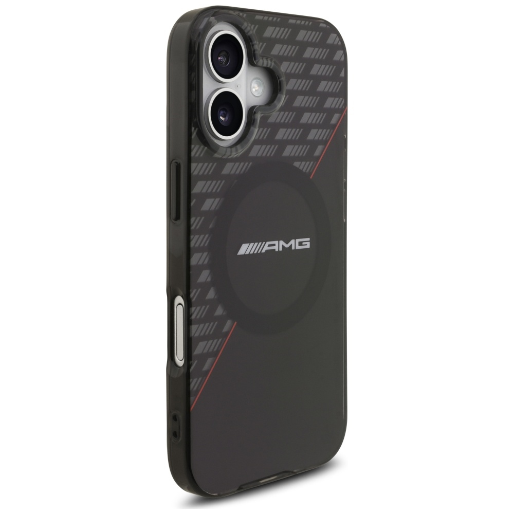 AMG Double Layer Transparent Rhombs MagSafe Case for iPhone 17 - Black and Redeng