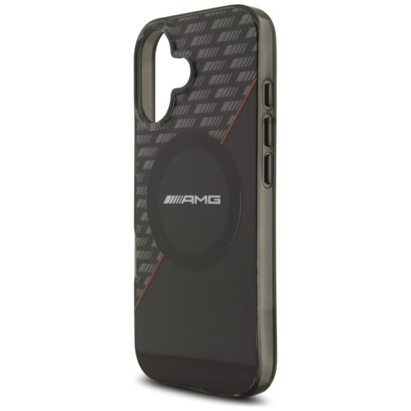 AMG Double Layer Transparent Rhombs MagSafe Case for iPhone 17 - Black and Redeng