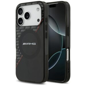 AMG Double Layer Transparent Rhombs MagSafe Case for iPhone 17 Pro - Black and Redeng