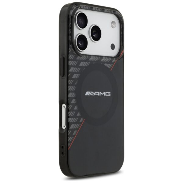 AMG Double Layer Transparent Rhombs MagSafe Case for iPhone 17 Pro - Black and Redeng