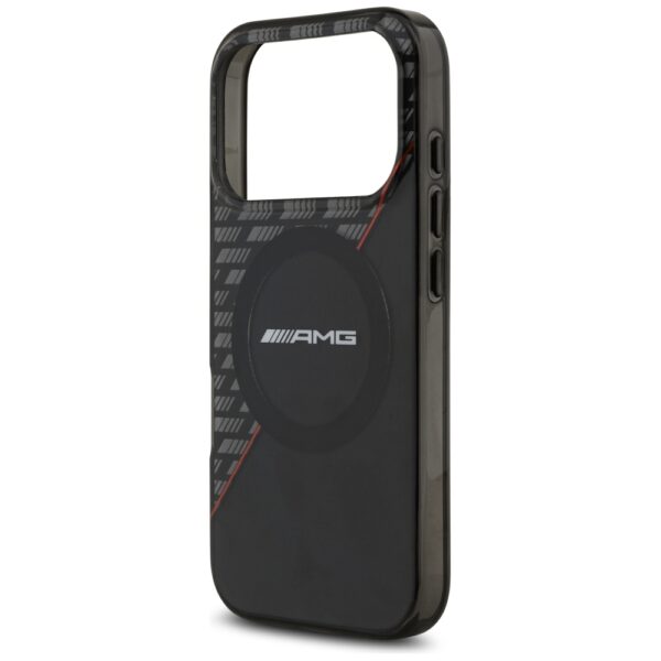 AMG Double Layer Transparent Rhombs MagSafe Case for iPhone 17 Pro - Black and Redeng