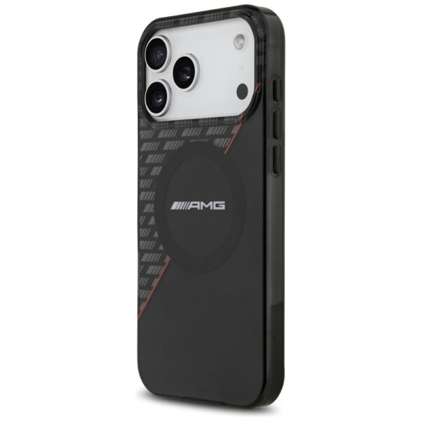 AMG Double Layer Transparent Rhombs MagSafe Case for iPhone 17 Pro Max - Black and Redeng