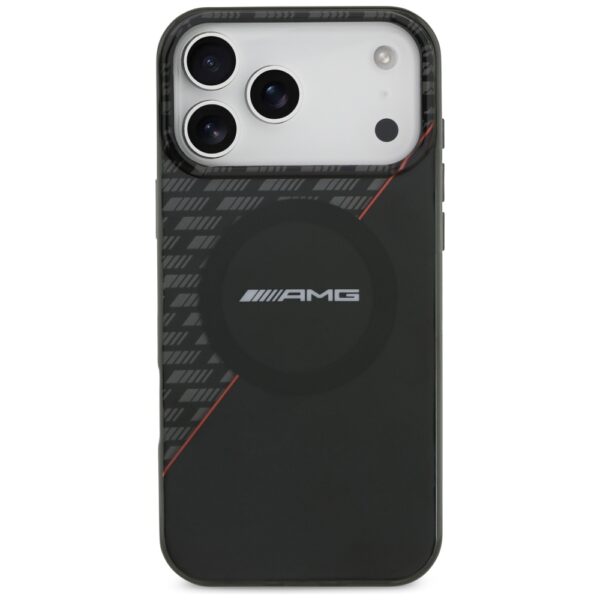 AMG Double Layer Transparent Rhombs MagSafe Case for iPhone 17 Pro Max - Black and Redeng
