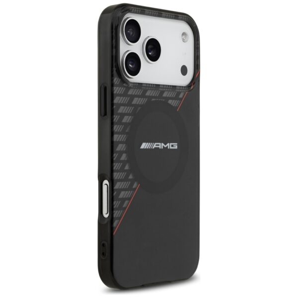 AMG Double Layer Transparent Rhombs MagSafe Case for iPhone 17 Pro Max - Black and Redeng