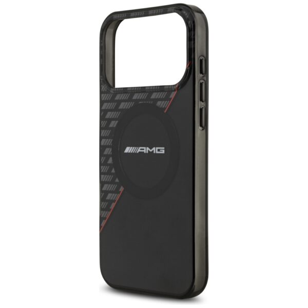 AMG Double Layer Transparent Rhombs MagSafe Case for iPhone 17 Pro Max - Black and Redeng