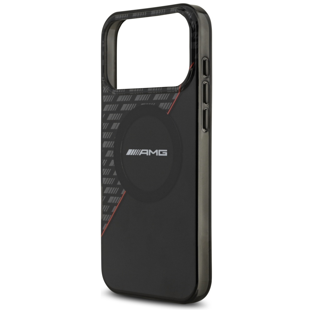 AMG Double Layer Transparent Rhombs MagSafe Case for iPhone 17 Pro Max - Black and Redeng