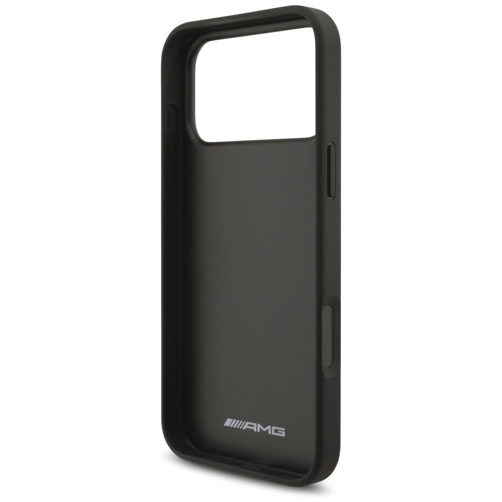 AMG Leather Debossed Lines Logo Case for iPhone 17 Pro Max - Blackeng