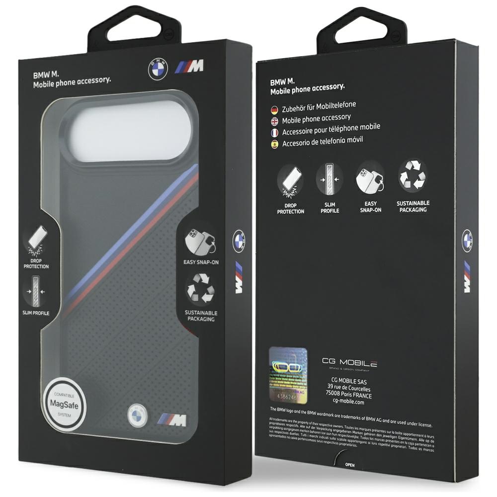 BMW M Tricolor Metal Logo MagSafe Case for iPhone 17 Air - Blackeng