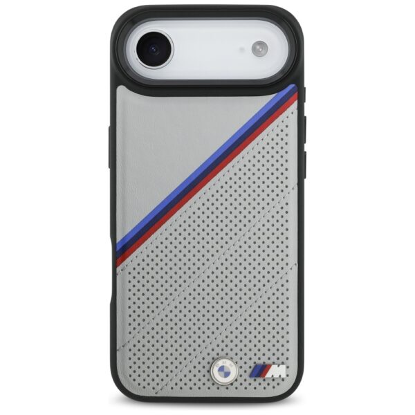 BMW M Tricolor Metal Logo MagSafe Case for iPhone 17 Air - Grayeng