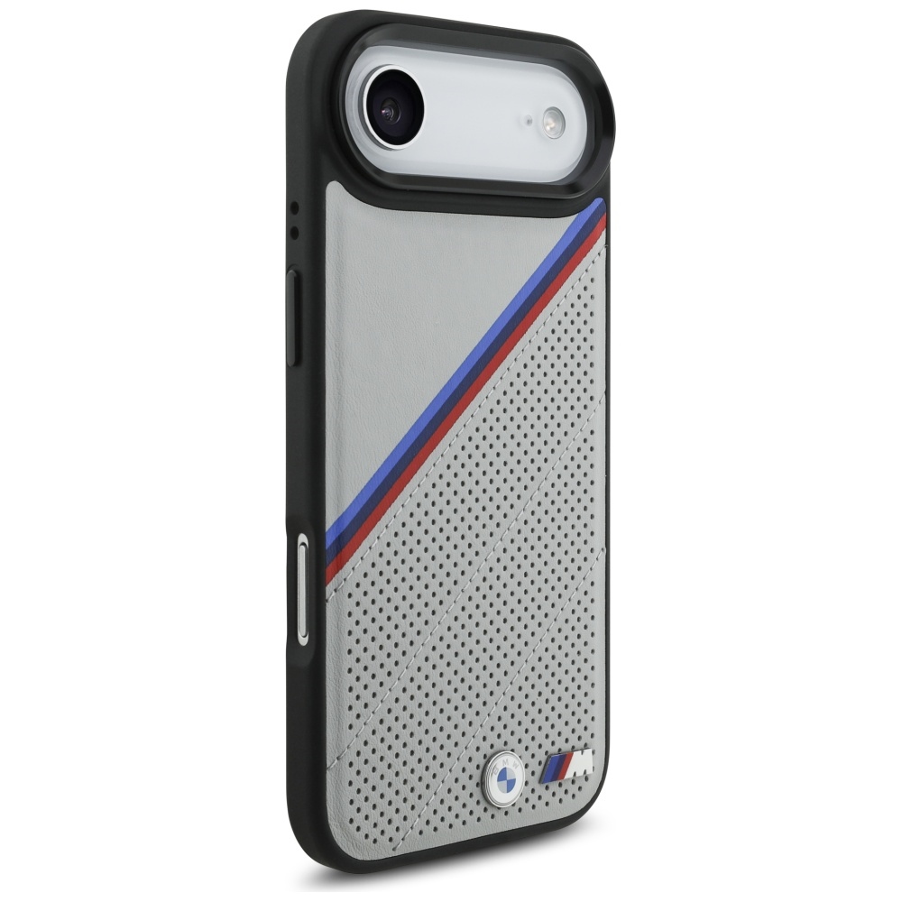 BMW M Tricolor Metal Logo MagSafe Case for iPhone 17 Air - Grayeng