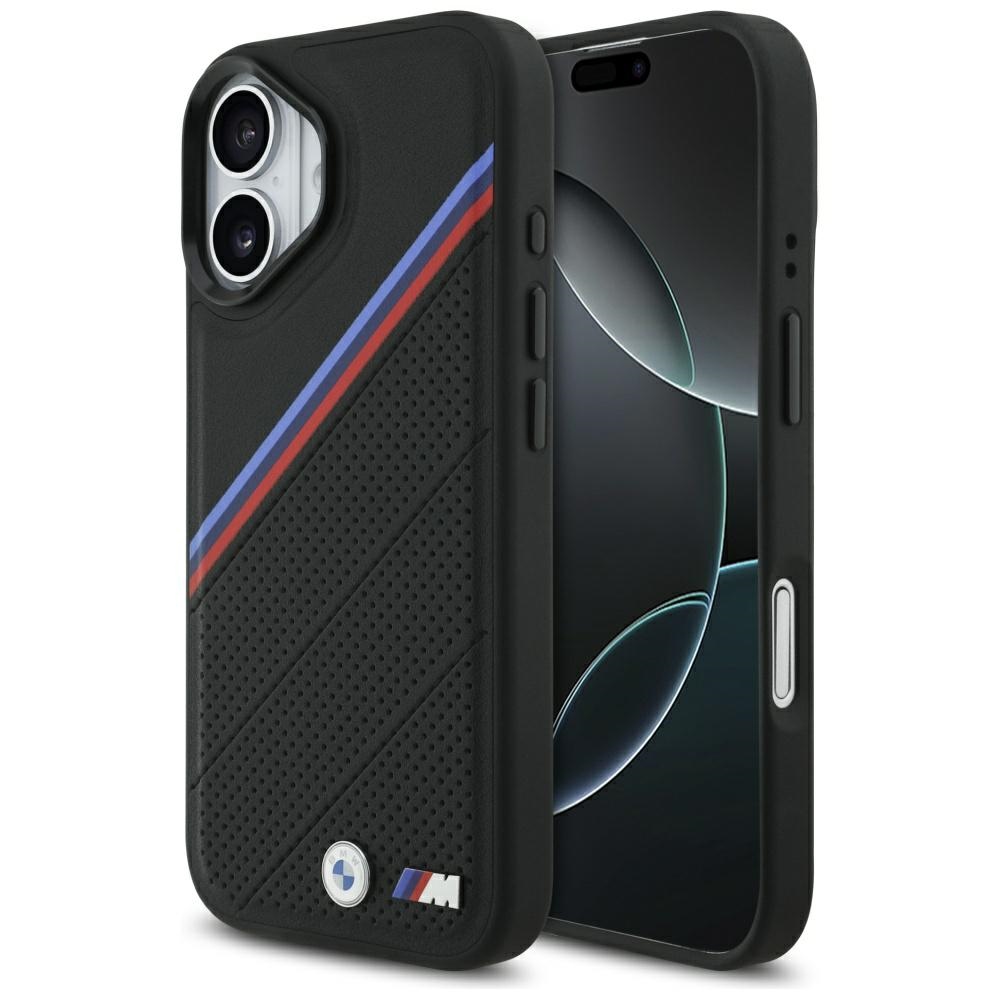 BMW M Tricolor Metal Logo MagSafe Case for iPhone 17 - Blackeng