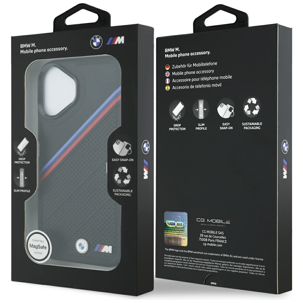 BMW M Tricolor Metal Logo MagSafe Case for iPhone 17 - Blackeng