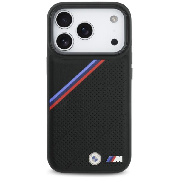 BMW M Tricolor Metal Logo MagSafe Case for iPhone 17 Pro - Blackeng