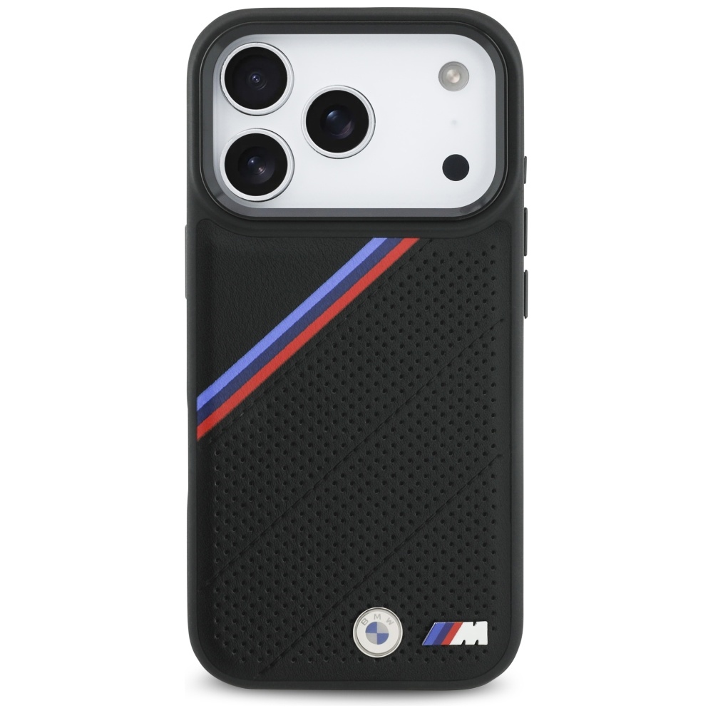 BMW M Tricolor Metal Logo MagSafe Case for iPhone 17 Pro - Blackeng