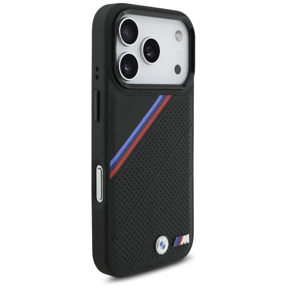 BMW M Tricolor Metal Logo MagSafe Case for iPhone 17 Pro - Blackeng
