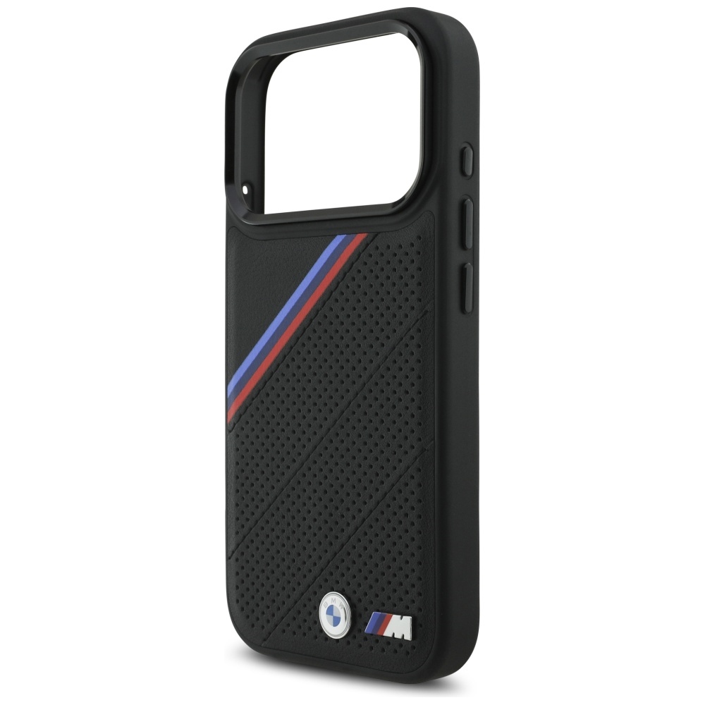 BMW M Tricolor Metal Logo MagSafe Case for iPhone 17 Pro - Blackeng