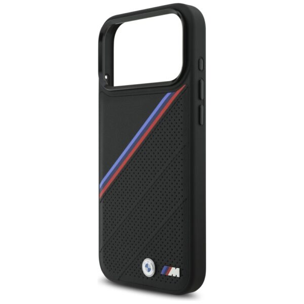 BMW M Tricolor Metal Logo MagSafe Case for iPhone 17 Pro Max - Blackeng