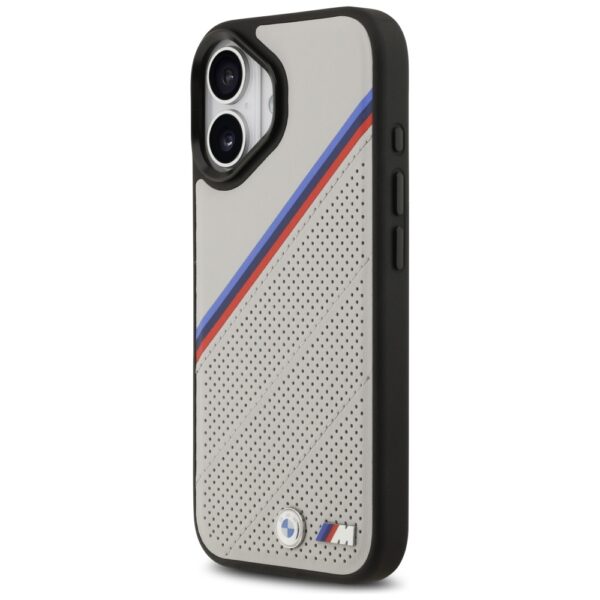 BMW M Tricolor Metal Logo MagSafe Case for iPhone 17 - Grayeng