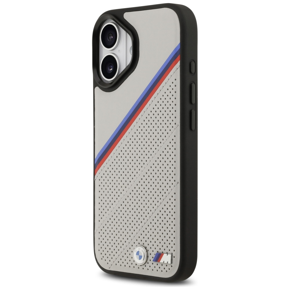 BMW M Tricolor Metal Logo MagSafe Case for iPhone 17 - Grayeng