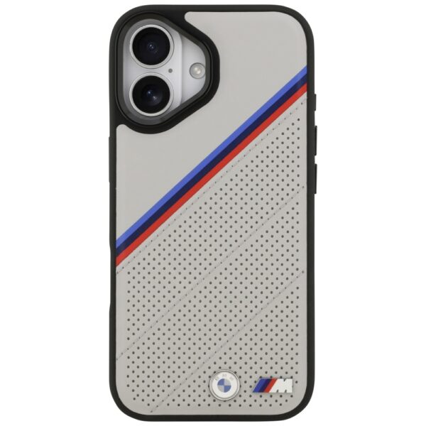 BMW M Tricolor Metal Logo MagSafe Case for iPhone 17 - Grayeng