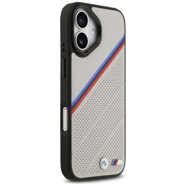 BMW M Tricolor Metal Logo MagSafe Case for iPhone 17 - Grayeng