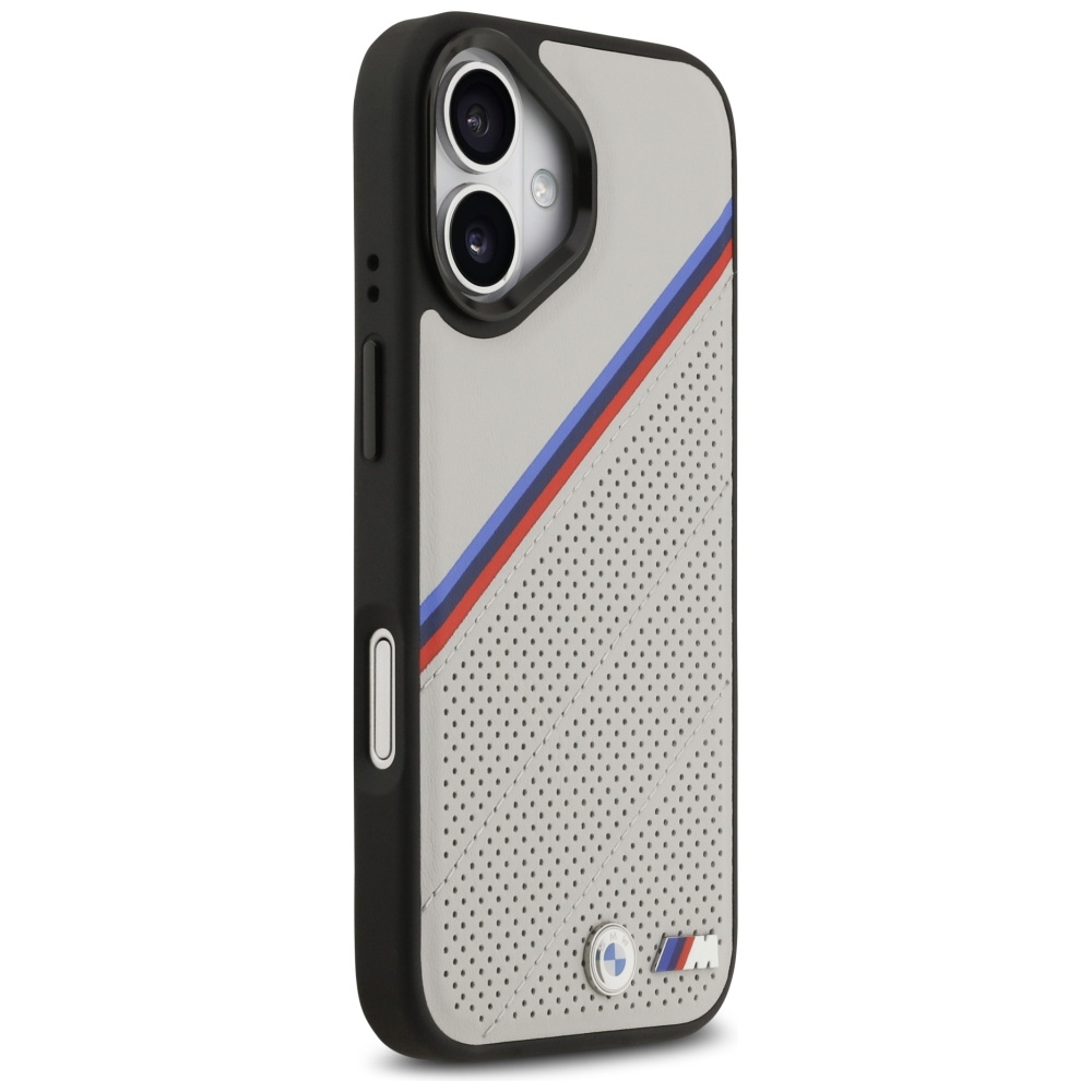 BMW M Tricolor Metal Logo MagSafe Case for iPhone 17 - Grayeng