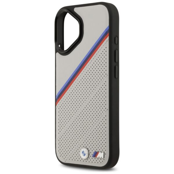 BMW M Tricolor Metal Logo MagSafe Case for iPhone 17 - Grayeng