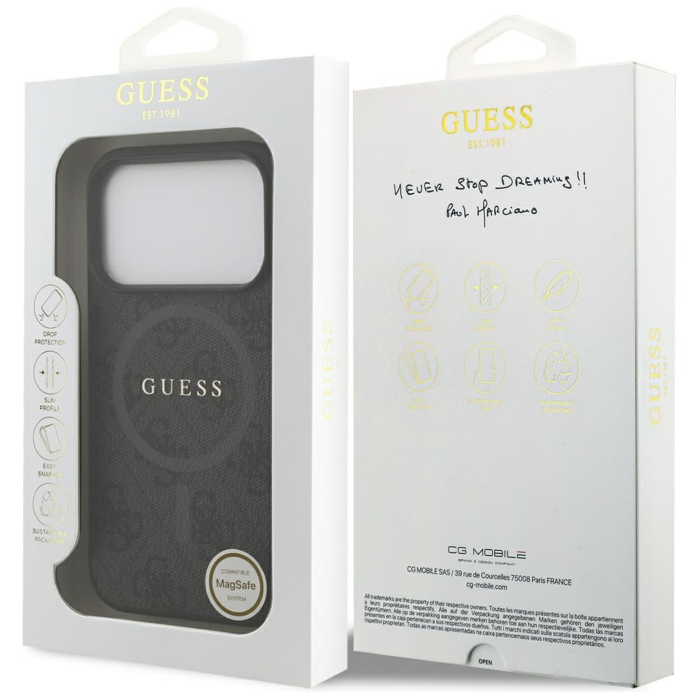 Guess 4G Ring Classic Logo MagSafe case for iPhone 17 Pro - blackeng