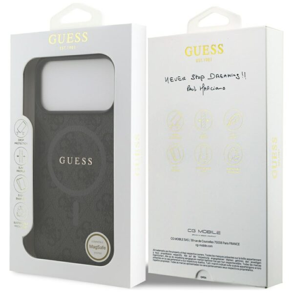 Guess 4G Ring Classic Logo MagSafe case for iPhone 17 Pro Max - blackeng
