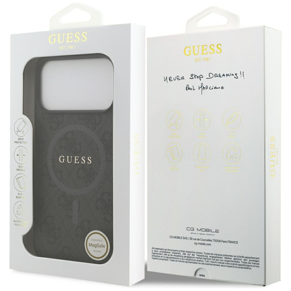 Guess 4G Ring Classic Logo MagSafe case for iPhone 17 Pro Max - blackeng