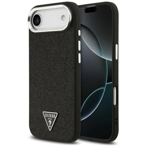 Guess Glitter Triangle Logo MagSafe Case for iPhone 17 Air - Blackeng