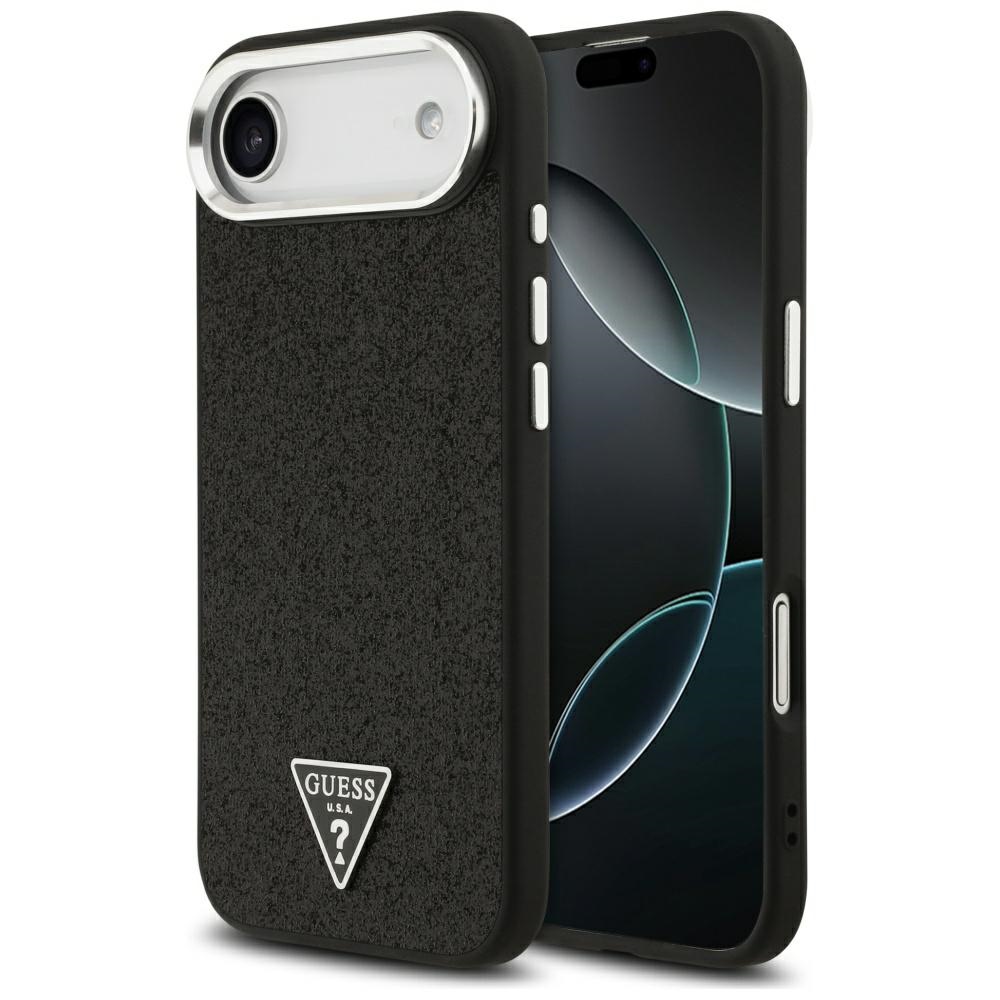 Guess Glitter Triangle Logo MagSafe Case for iPhone 17 Air - Blackeng