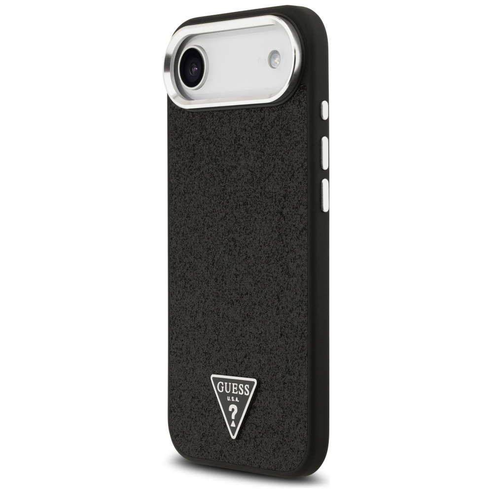 Guess Glitter Triangle Logo MagSafe Case for iPhone 17 Air - Blackeng