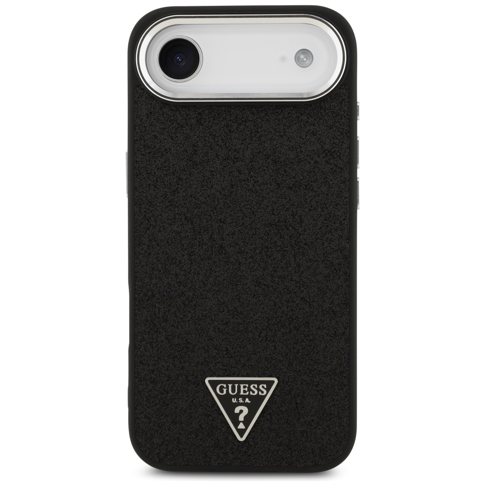 Guess Glitter Triangle Logo MagSafe Case for iPhone 17 Air - Blackeng