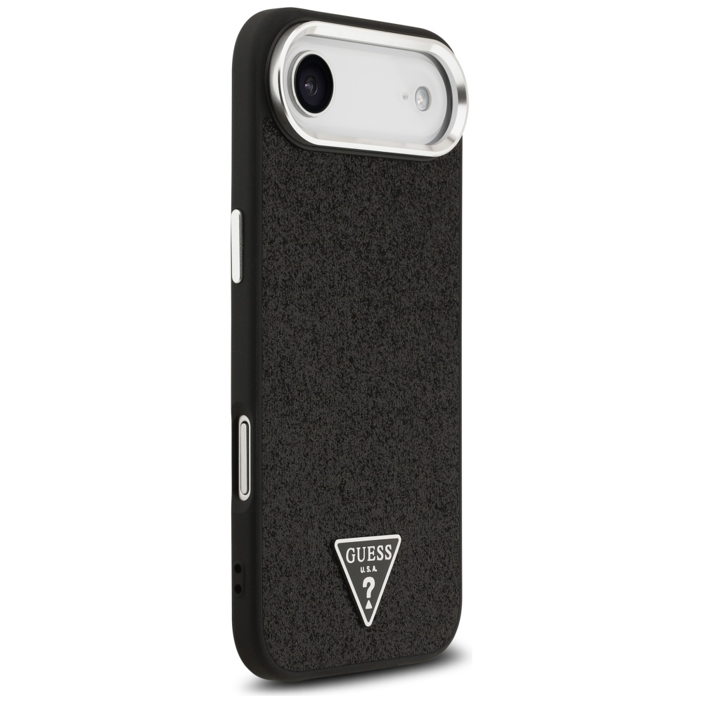 Guess Glitter Triangle Logo MagSafe Case for iPhone 17 Air - Blackeng