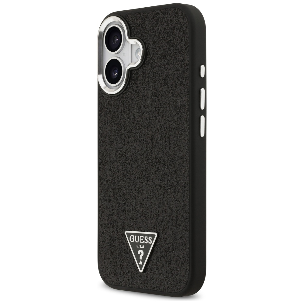 Guess Glitter Triangle Logo MagSafe Case for iPhone 17 - Blackeng