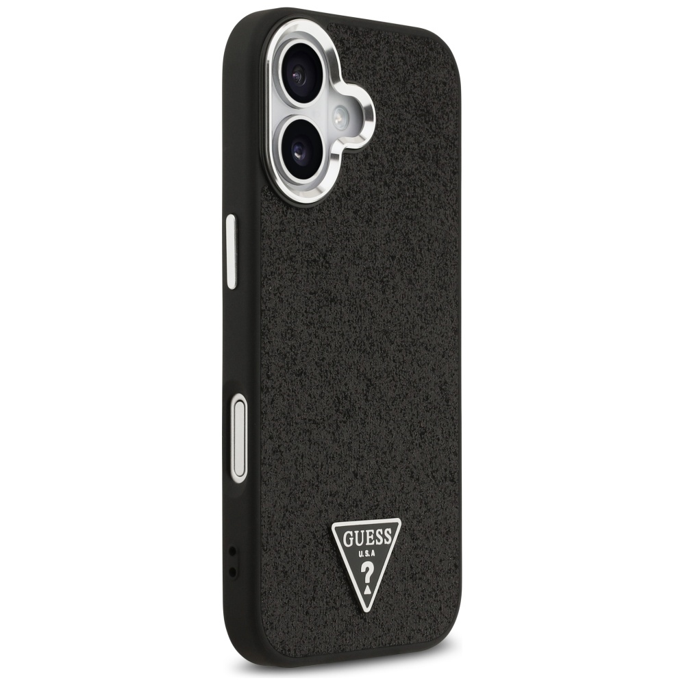 Guess Glitter Triangle Logo MagSafe Case for iPhone 17 - Blackeng
