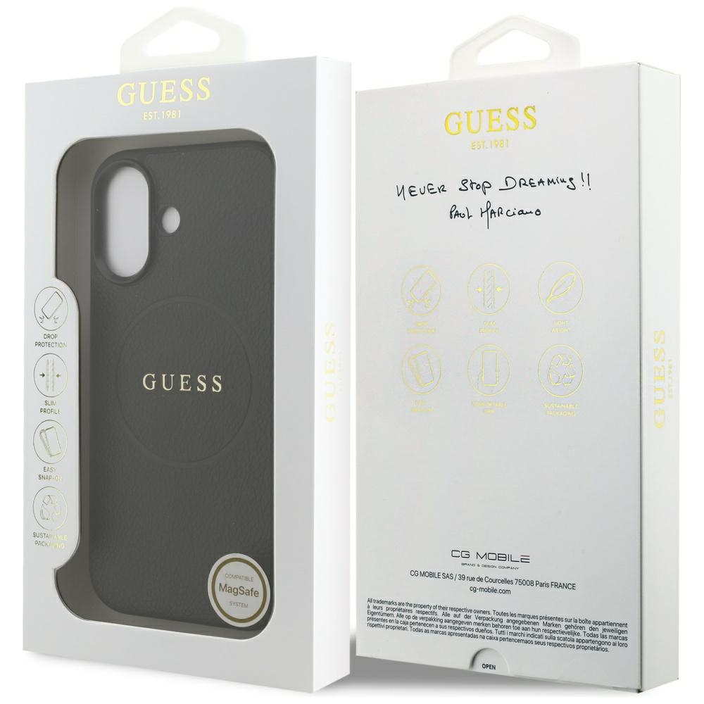 Guess Grained Ring MagSafe case for iPhone 17 - blackeng
